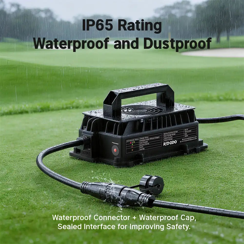 Redodo 43.8V 25A Lithium Battery Charger for 36V LiFePO4 Battery, with IP65 waterproof protection
