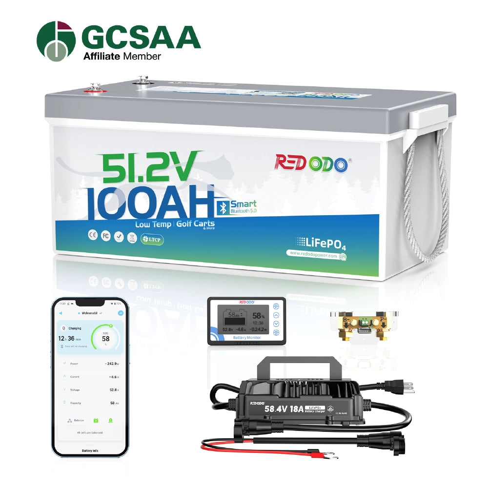 Redodo 48V 100Ah Bluetooth Golf Cart Lithium Battery Conversion Kit | For Club Car, EZGO, ICON, Yamaha