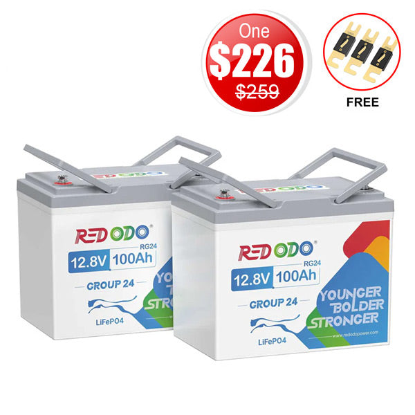 【Only $228】Redodo 12V 100Ah group 24 Deep Cycle Battery Redodo Power