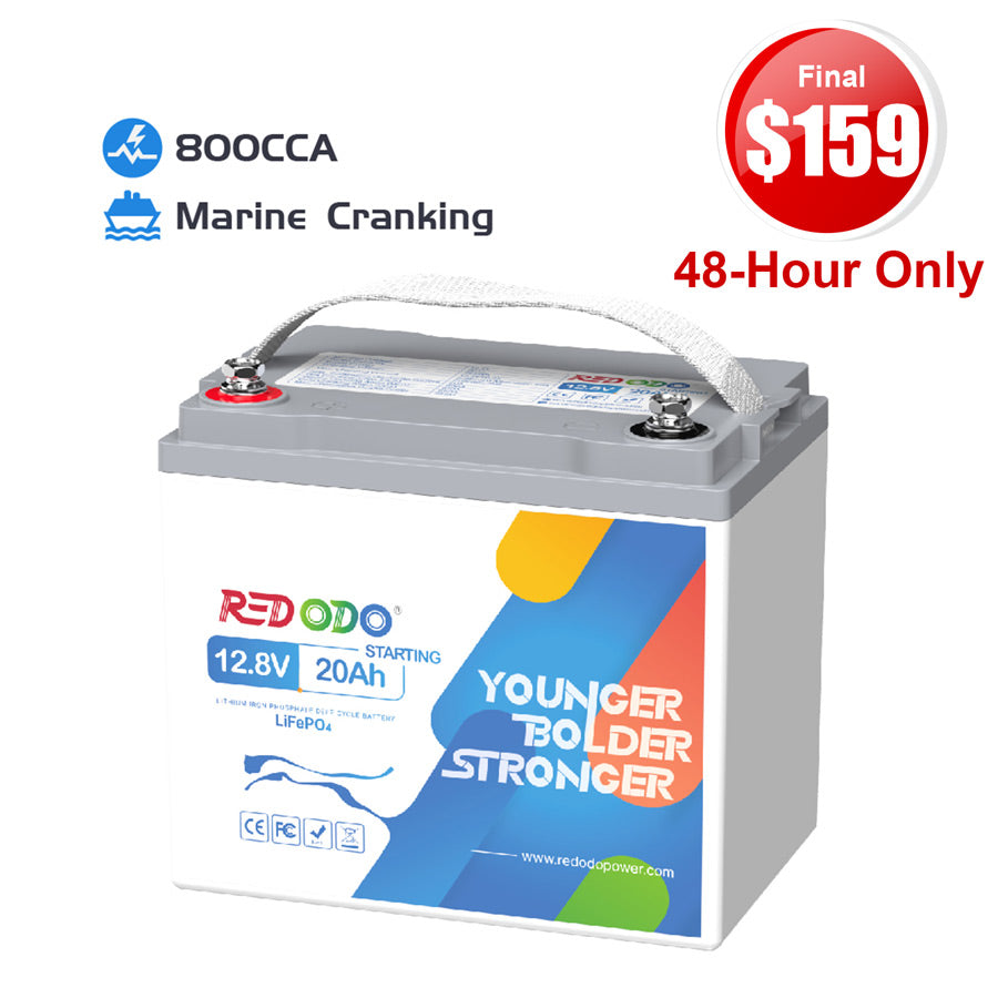 【Final $159】 Redodo 12V 20Ah LiFePO4 Marine Cranking Battery, 800CCA（-10℃）