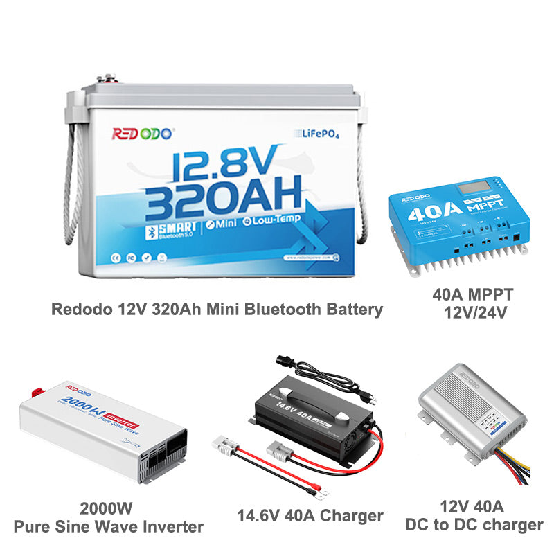 🔥[SALE- Final $538] Redodo 12V 320Ah Mini Bluetooth Lithium Battery | Best for Boondocking, Long Road Trip, Desert Trip