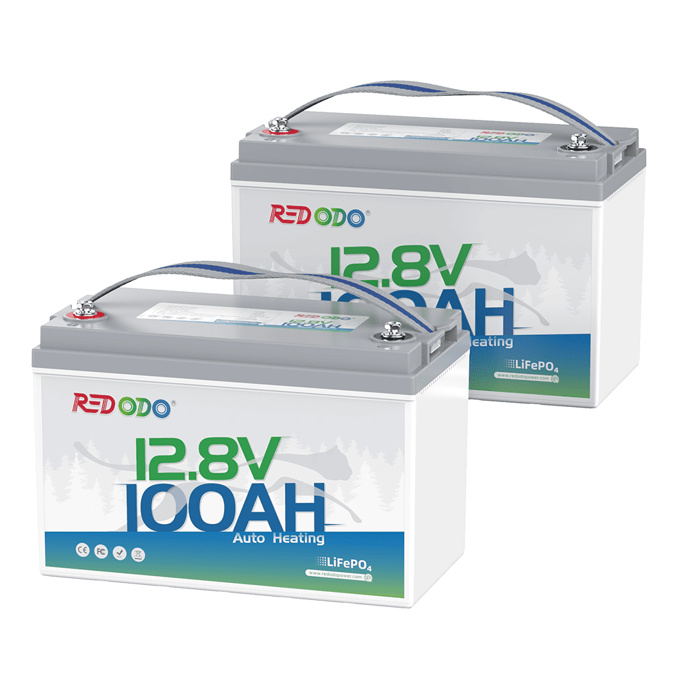 2 pack of Redodo 12V 100Ah self-heating Lithium Batteries