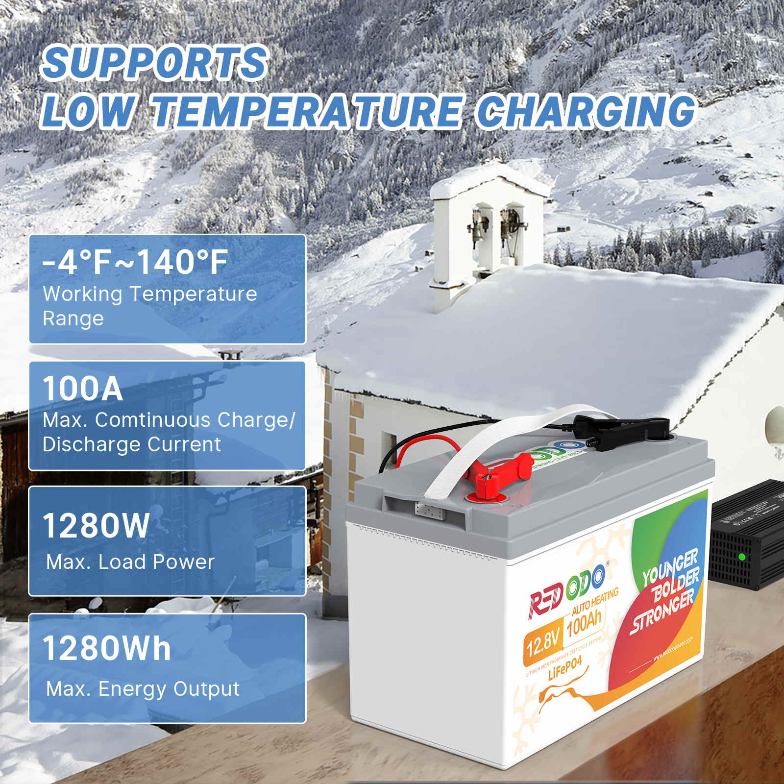 【Like New】【Self-Heating】Redodo 12V 100Ah LiFePO4 Battery Redodo Power