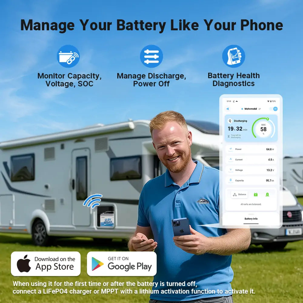 smart bluetooth monitoring of Redodo 12V 165Ah bluetooth battery