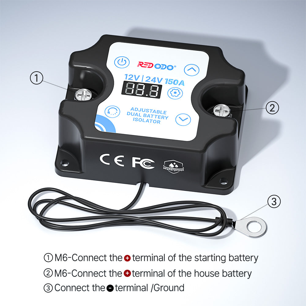Isolatore Intelligente Doppia Batteria 12V/24V 150A: Per Auto, Camper, Barche - Installazione Universale