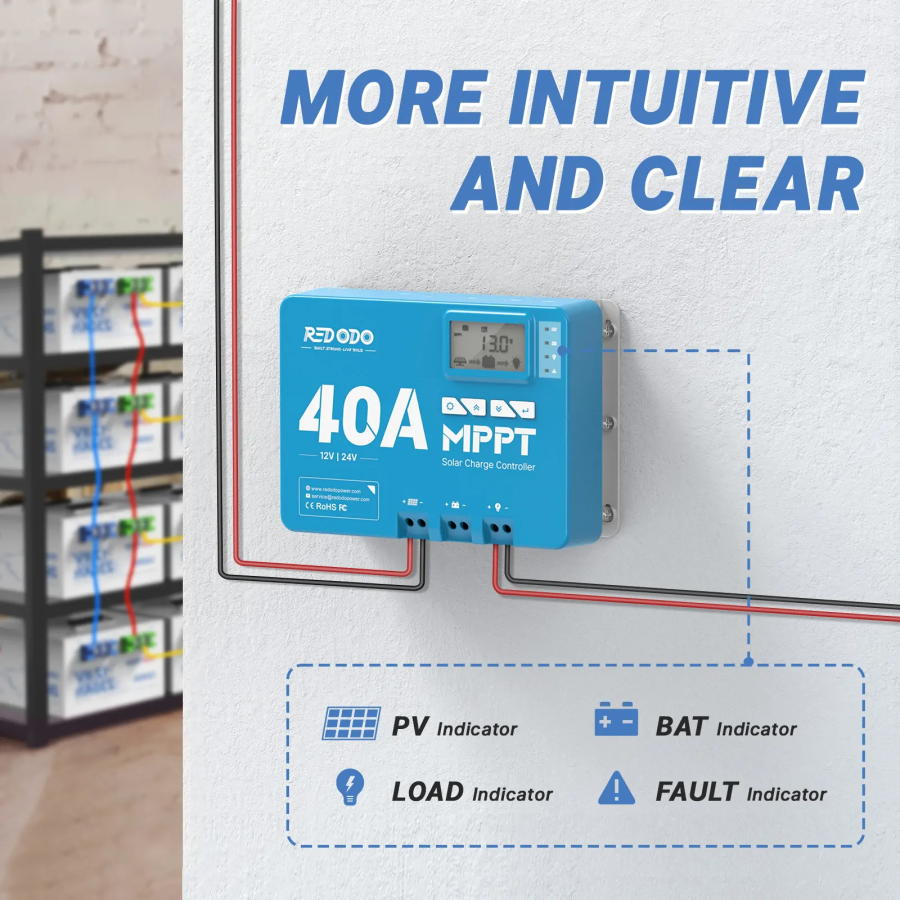Redodo 40A MPPT 12V/24V Solar Charge Controller Redodo Power