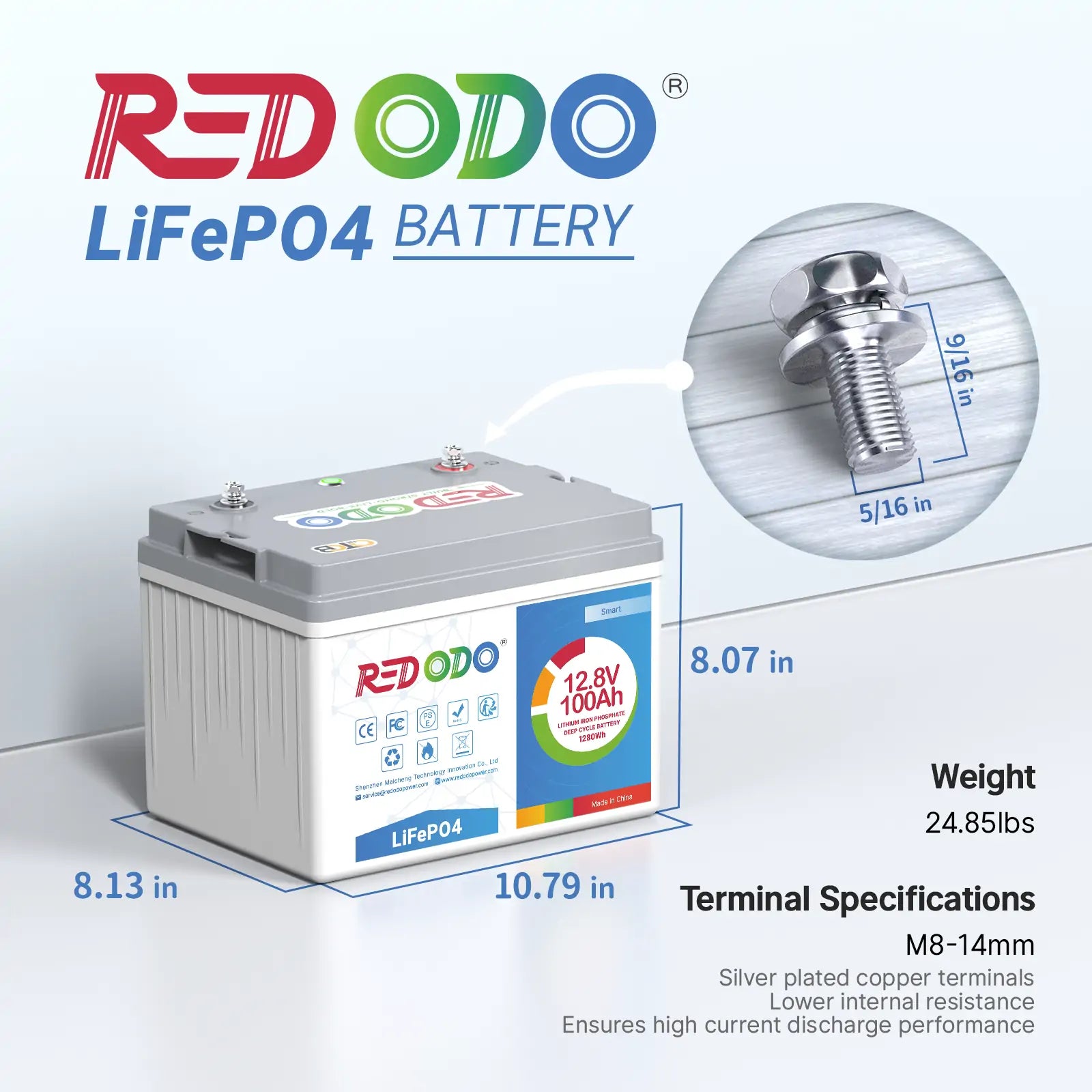 Redodo 12.8V 100ah lithium battery, best RV battery