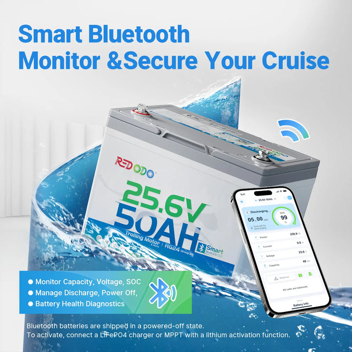 24V 50Ah lithium trolling motor battery