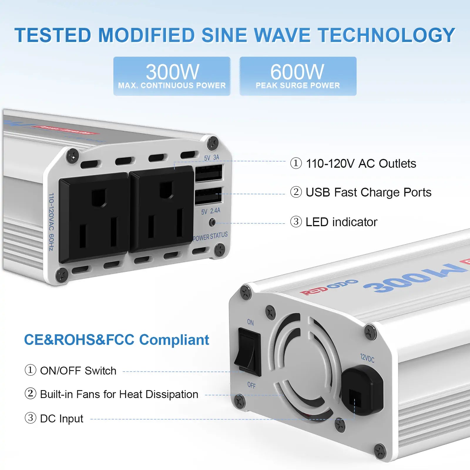 Redodo 300W Sine Wave Inverter Redodo Power