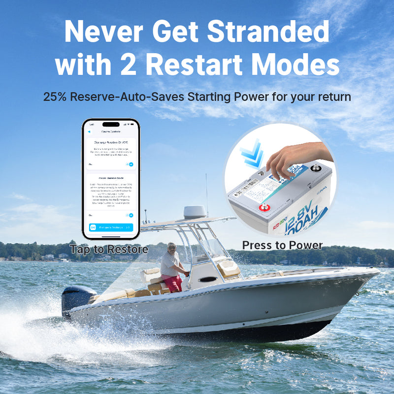 【Like New】Redodo 12V 100Ah 900 CCA Group 27 Dual Purpose Marine Battery with OTA Bluetooth Auto-Heating