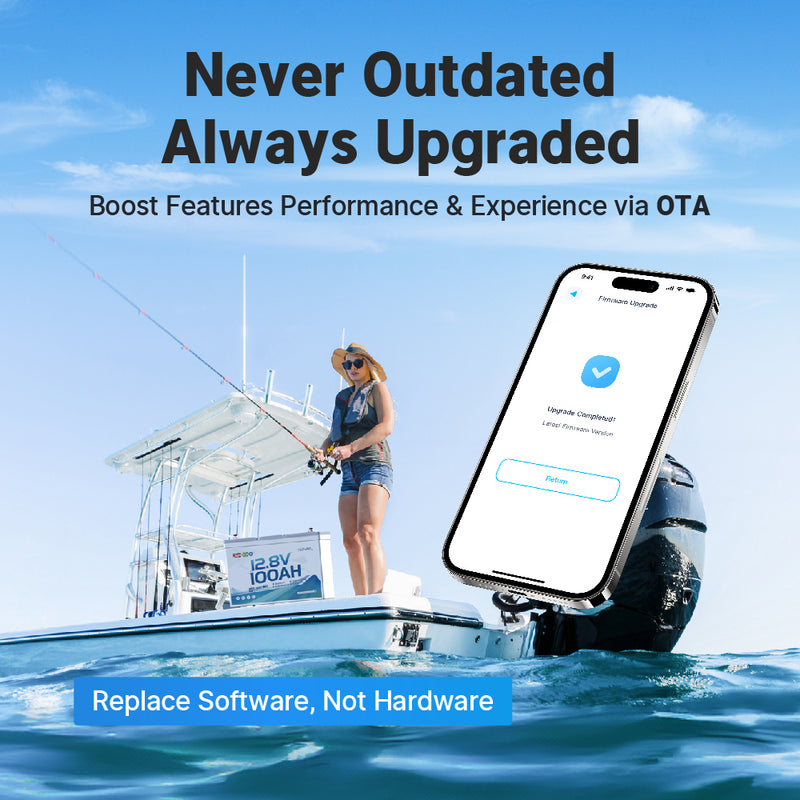 【Like New】Redodo 12V 100Ah 900 CCA Group 27 Dual Purpose Marine Battery with OTA Bluetooth Auto-Heating