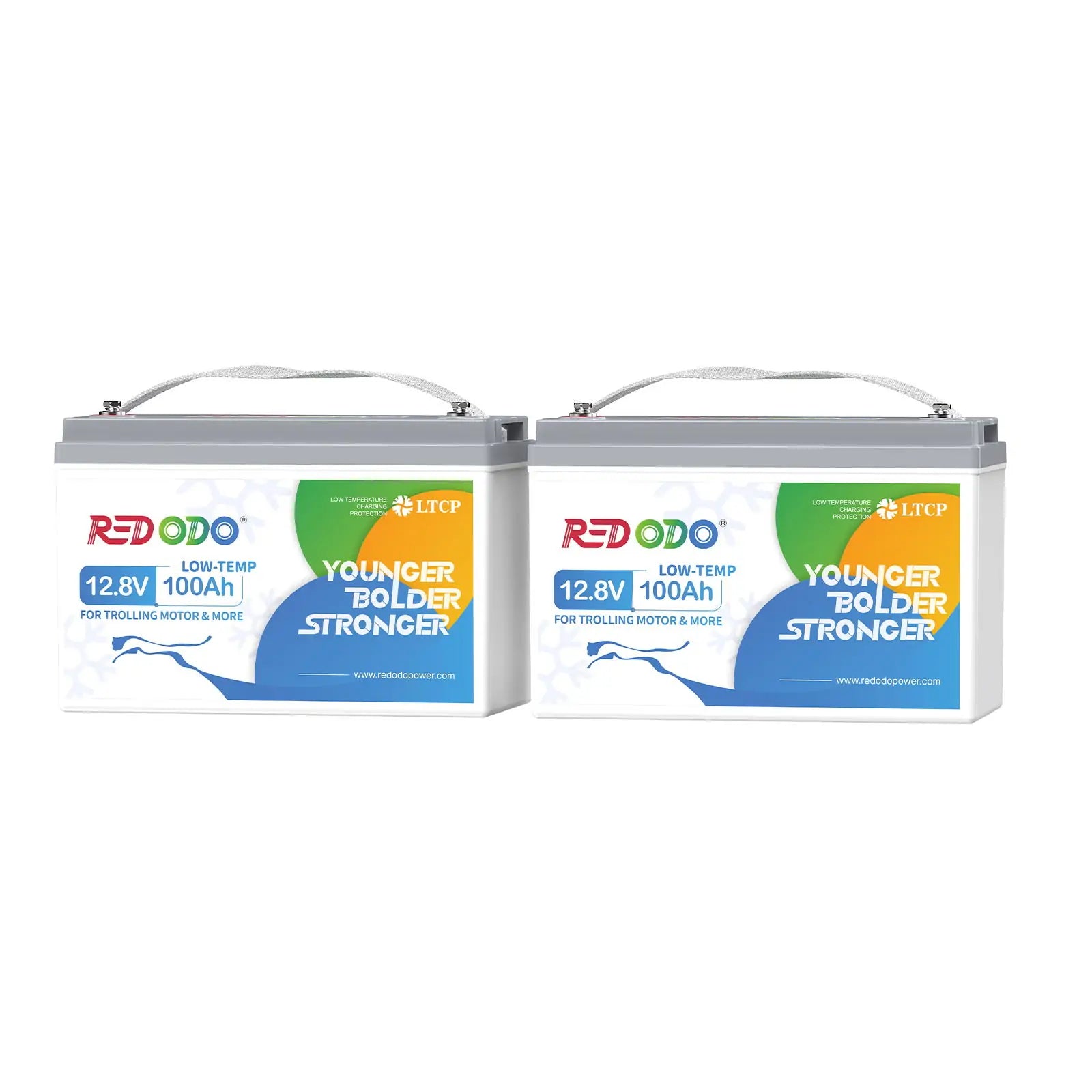 2 pack of Redodo 12V 100Ah Best Lithium Trolling Motor Batteries With Low Temp Protection