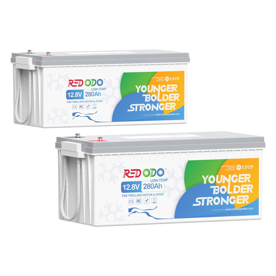 2 pack of Redodo 12V 280Ah LiFePO4 Battery with Low Temp Cutoff Protection