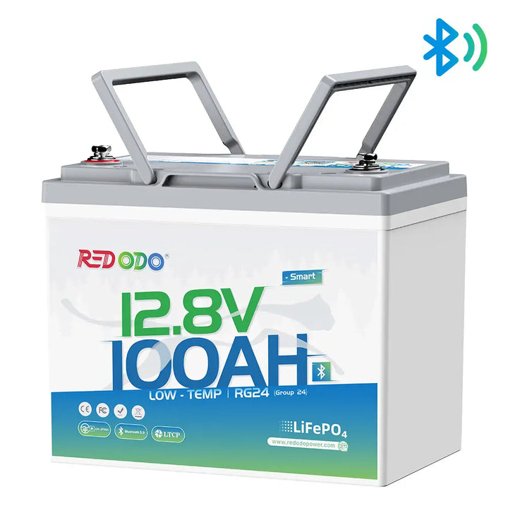 Redodo 12V 100Ah Group 24 Bluetooth Lithium Battery
