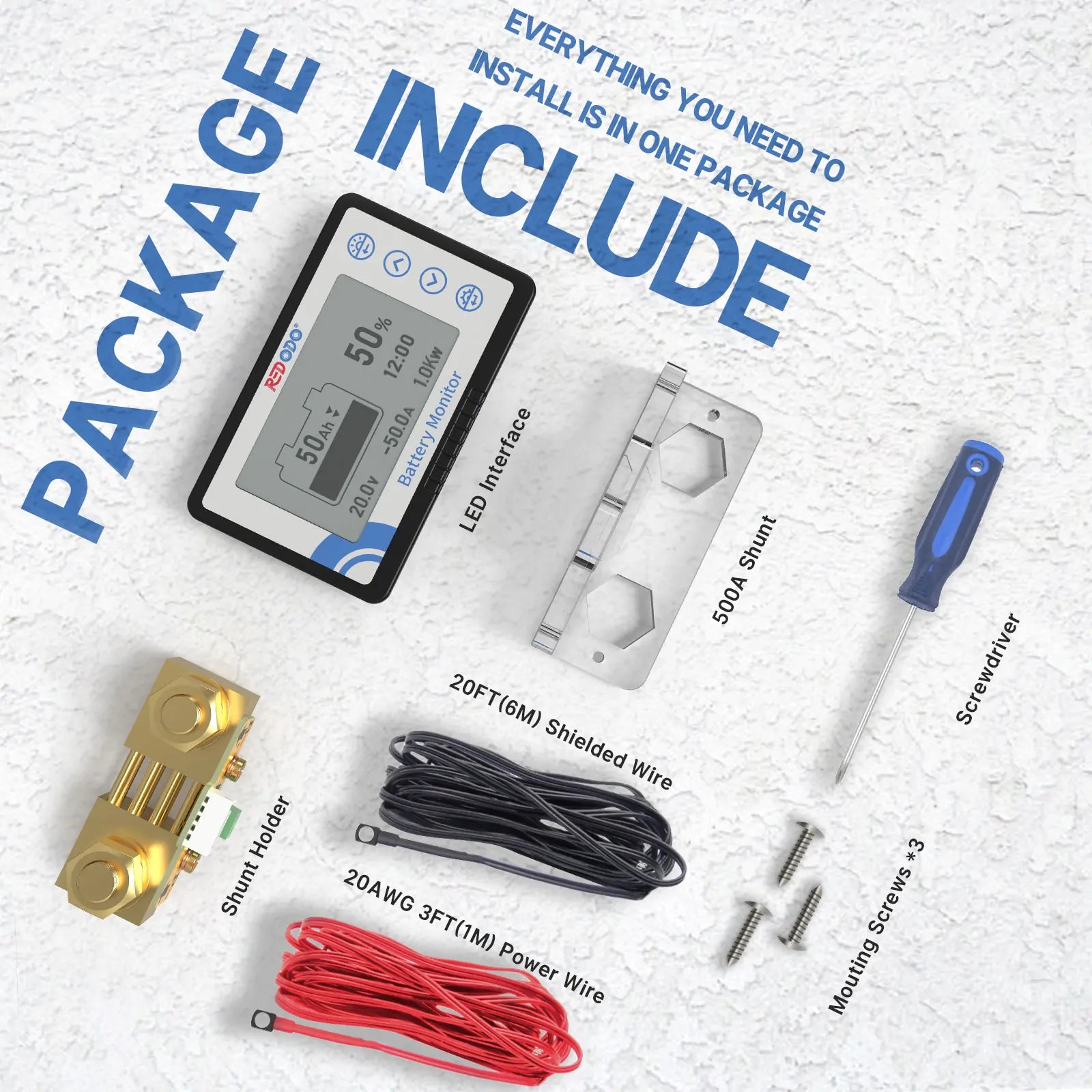 【Auto $10 OFF】Redodo 500A Battery Monitor with Shunt Redodo Power