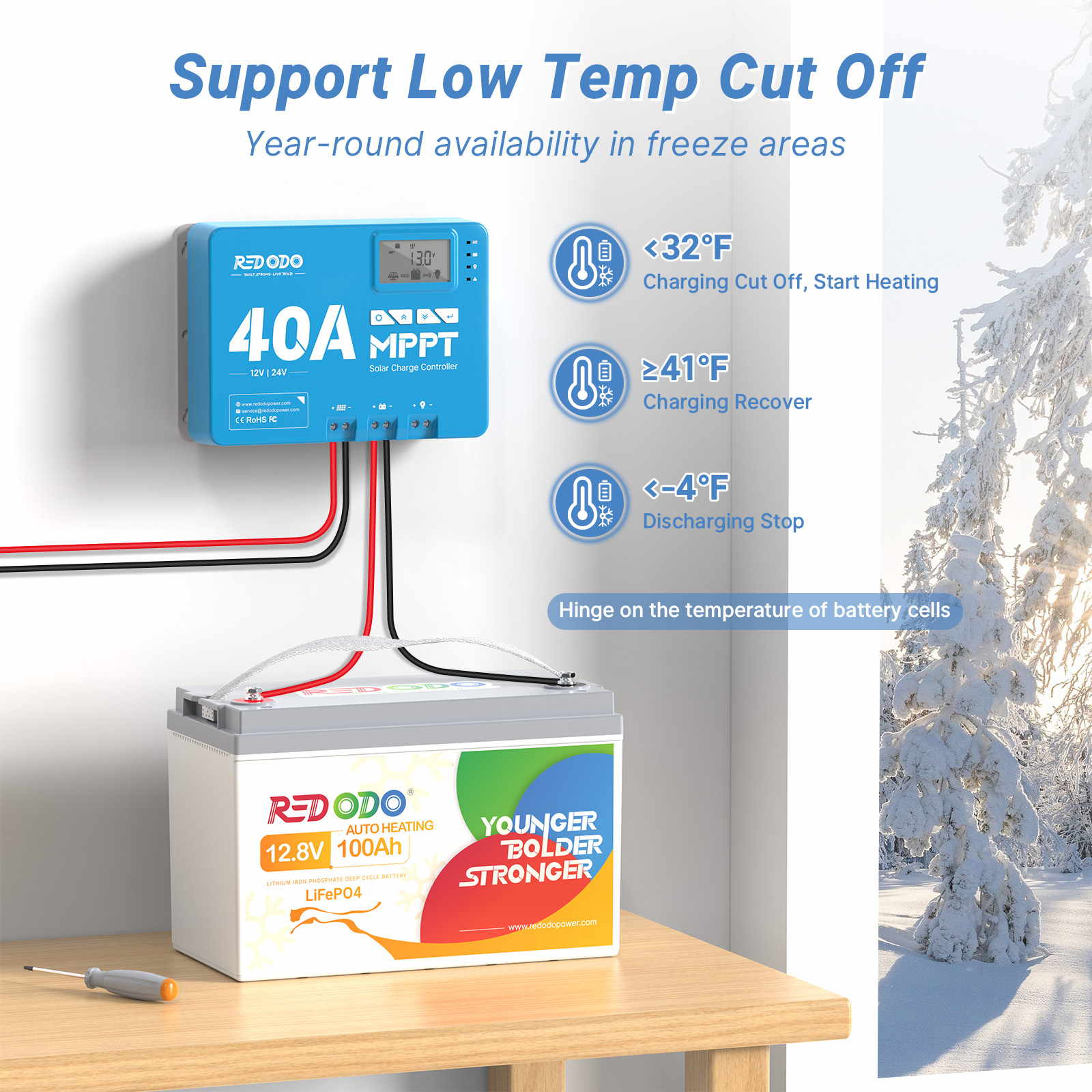 【As low as $323】【Self-Heating】Redodo 12V 100Ah LiFePO4 Battery Redodo Power