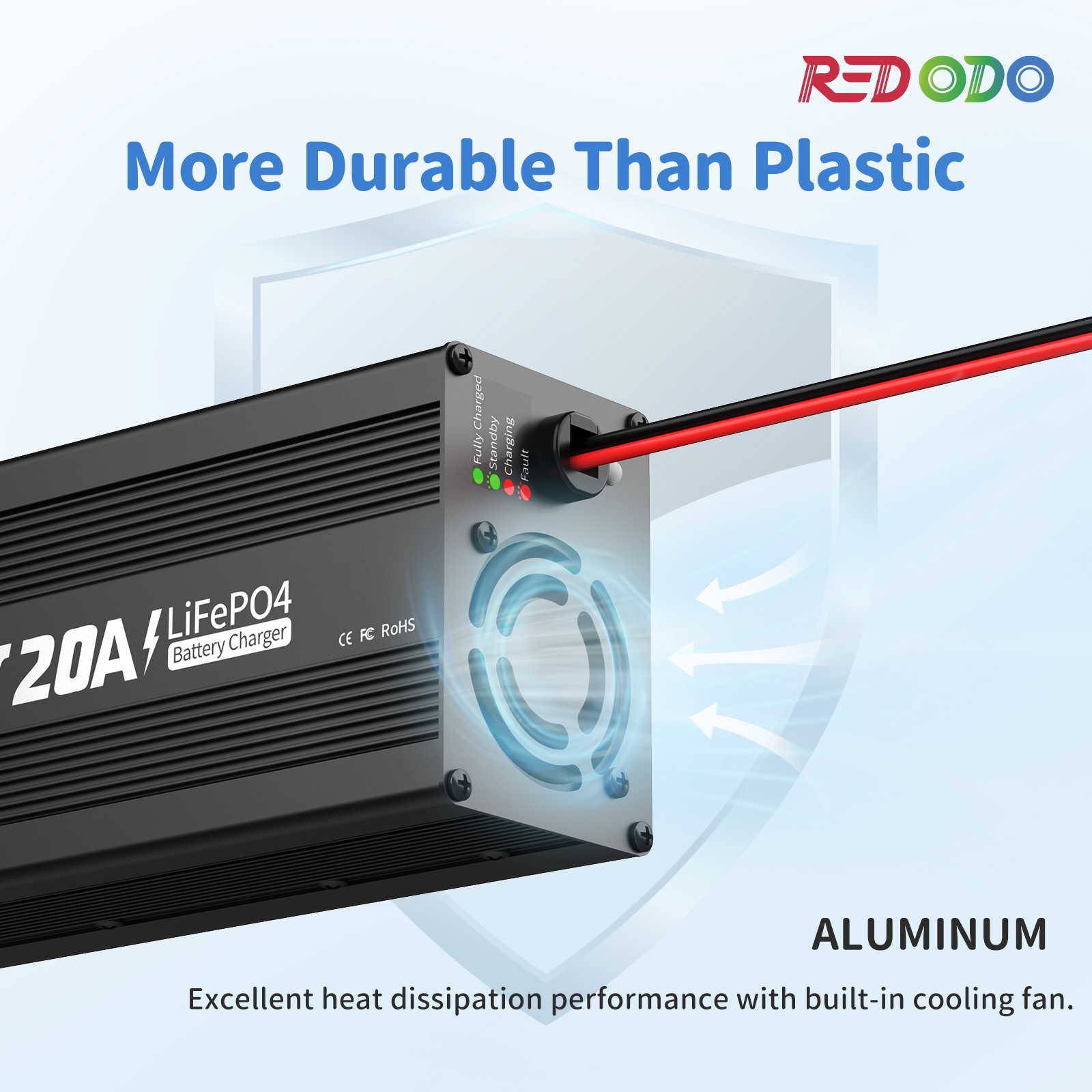 excellent heat dissipation performance with built-in cooling fan