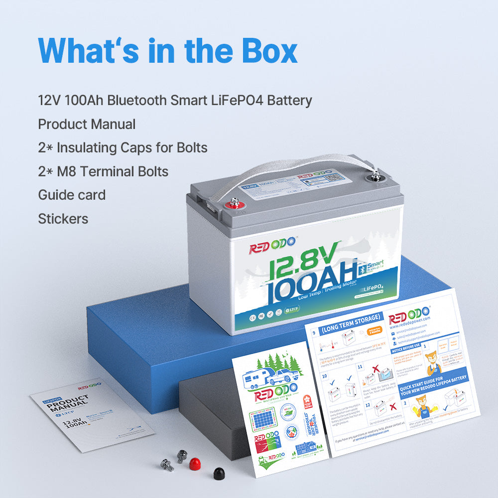 【Final $208】 Redodo 12V 100Ah Group 31 Bluetooth Lithium Battery | Real-Time Battery Monitoring | For RV, Marine, Solar