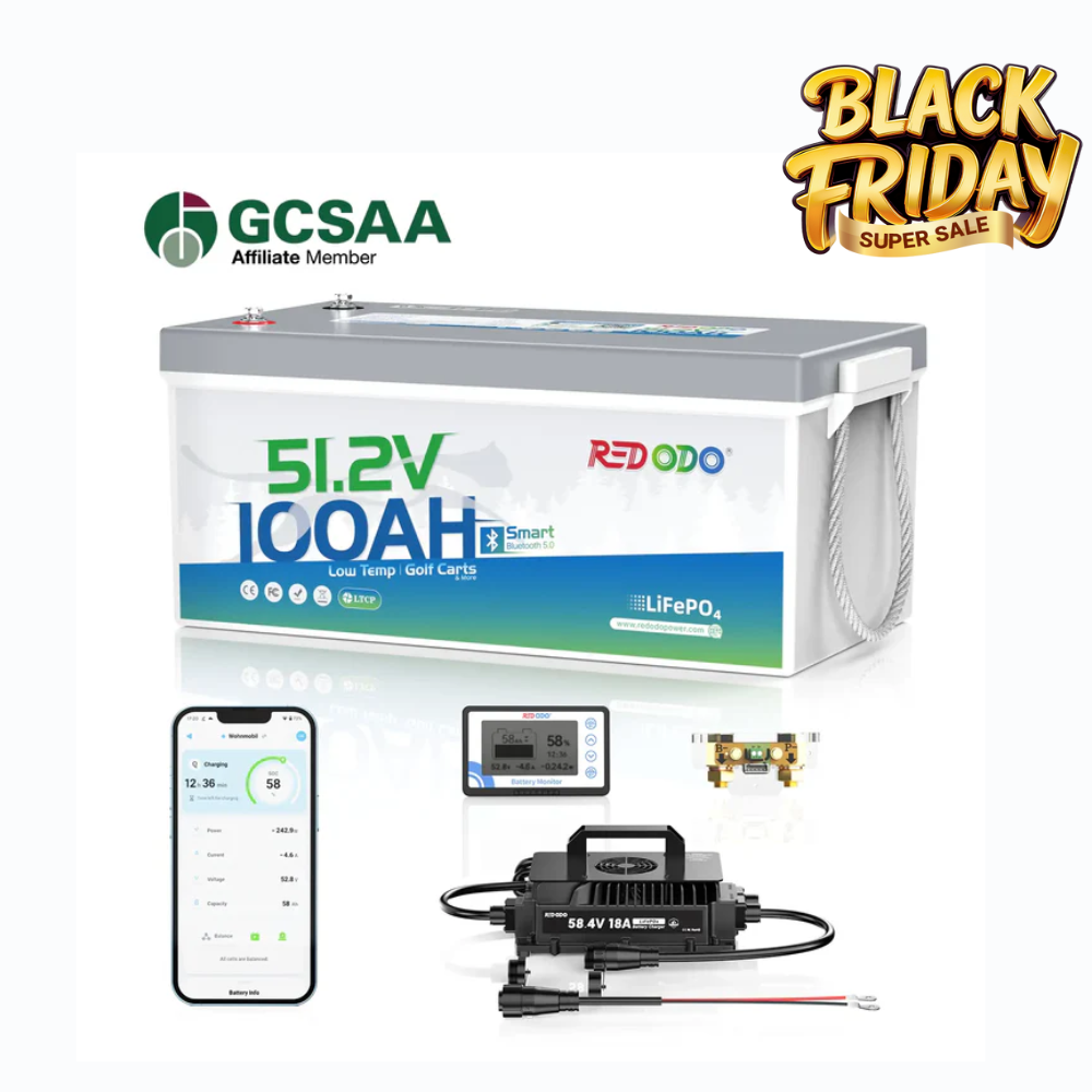 【Final $845】Redodo 48V 100Ah Bluetooth Golf Cart Lithium Battery Conversion Kit | For Club Car, EZGO, ICON, Yamaha