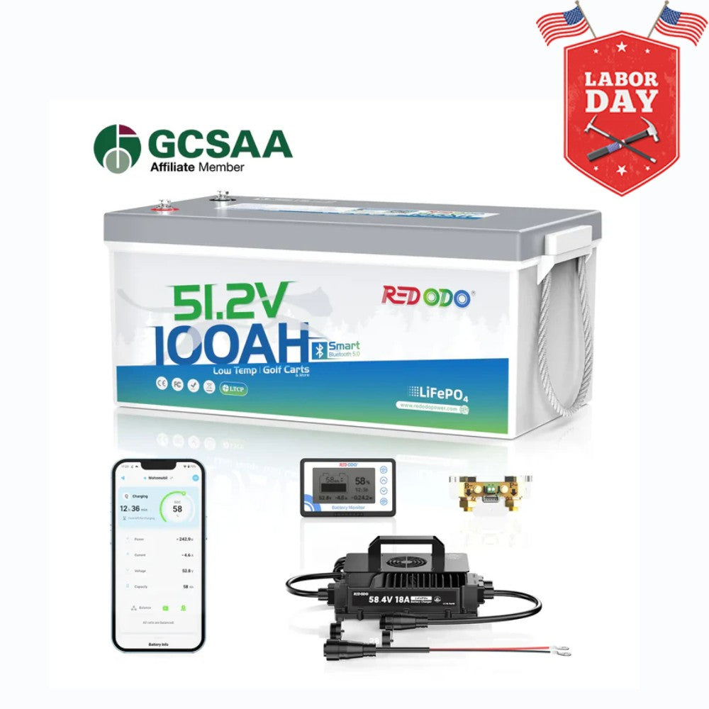 ⚡[Final $921] Redodo 48V 100Ah Bluetooth Golf Cart Lithium Battery Conversion Kit | For Club Car, EZGO, ICON, Yamaha