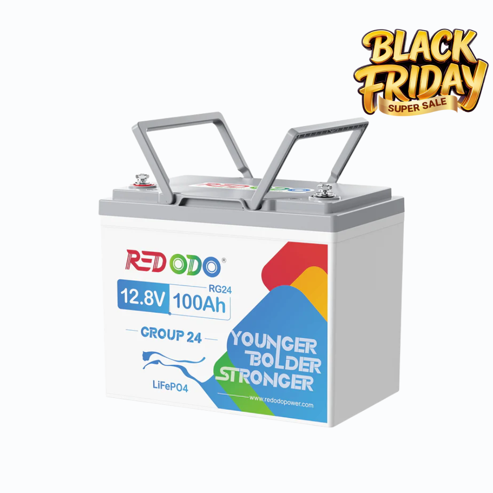 【Flash Price $180】Redodo 12V 100Ah Group 24 Deep Cycle LiFePO4 Lithium Battery | For Home, RV, Marine