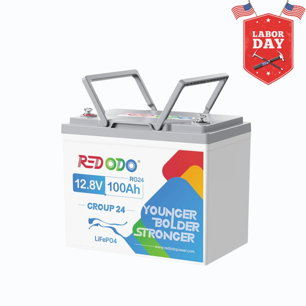⚡[Final $209] Redodo 12V 100Ah Group 24 Deep Cycle LiFePO4 Lithium Battery | For Home, RV, Marine
