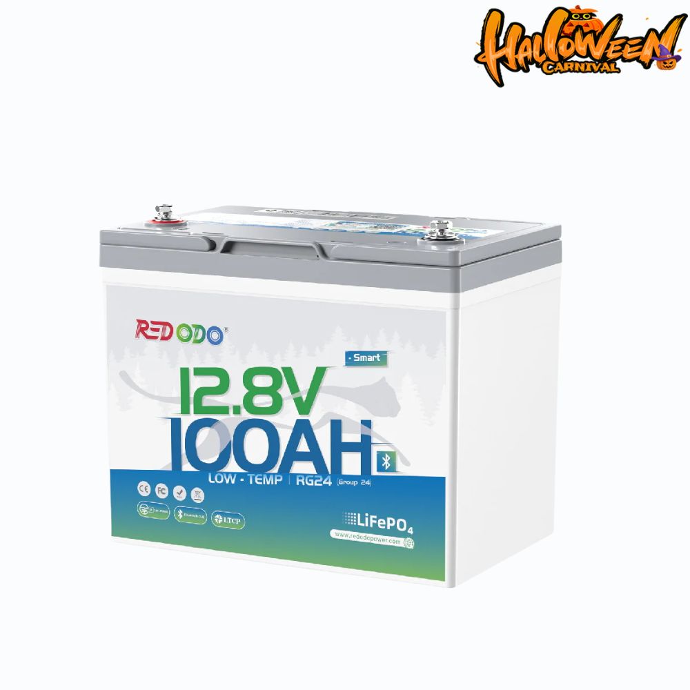 【Final $190】Redodo 12V 100Ah Group 24 Bluetooth LiFePO4 Battery | Real-Time Battery Monitoring | For RV, Marine, Solar