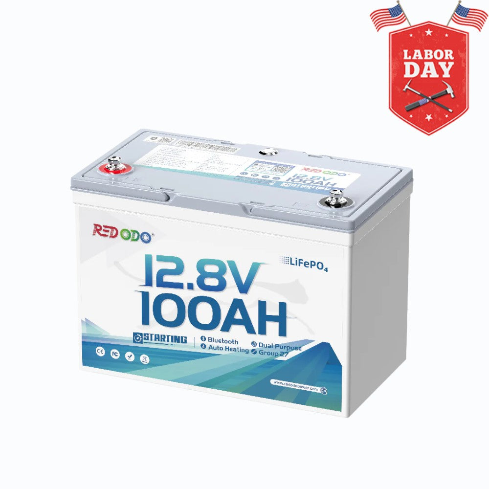 ⚡[Final $332] Redodo 12V 100Ah 900 CCA Group 27 Dual Purpose Marine Battery with OTA Bluetooth Auto-Heating