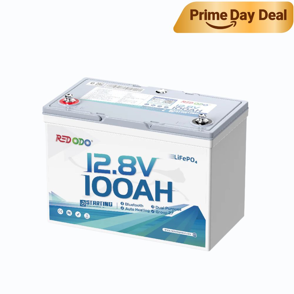 ⚡[Flash Price $313] Redodo 12V 100Ah 900 CCA Group 27 Dual Purpose Marine Battery with OTA Bluetooth Auto-Heating