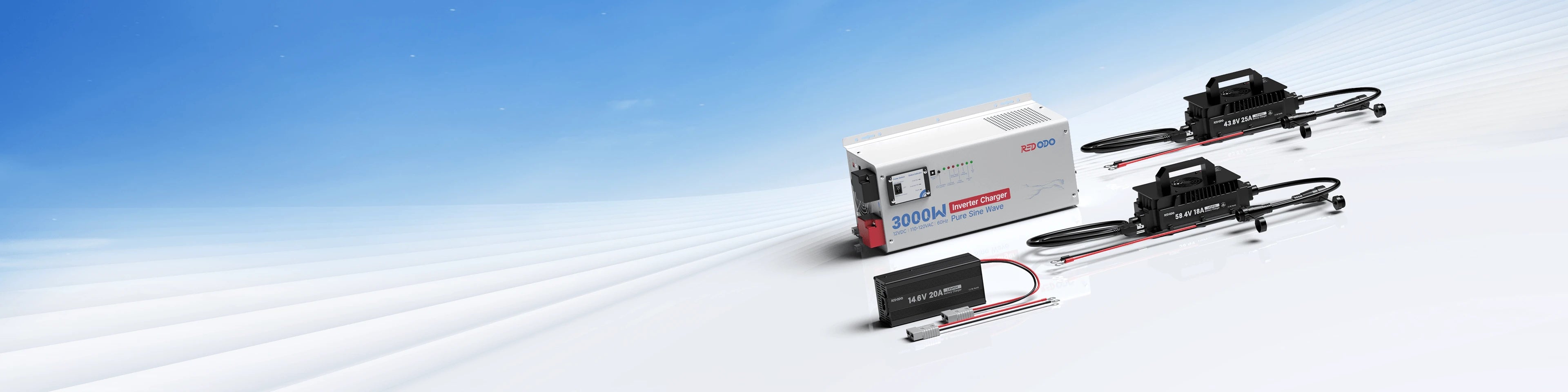 Redodo lithium battery chargers & pure sine wave inverters