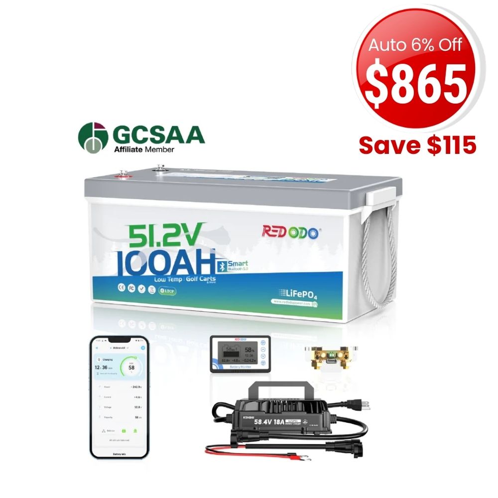 🔥【Final $865】Redodo 48V 100Ah Bluetooth Golf Cart Lithium Battery Conversion Kit | For Club Car, EZGO, ICON, Yamaha