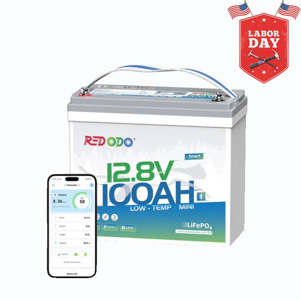 ⚡[Final $209] Redodo 12V 100Ah Mini Bluetooth LiFePO4 Battery | For RV, Marine, Solar