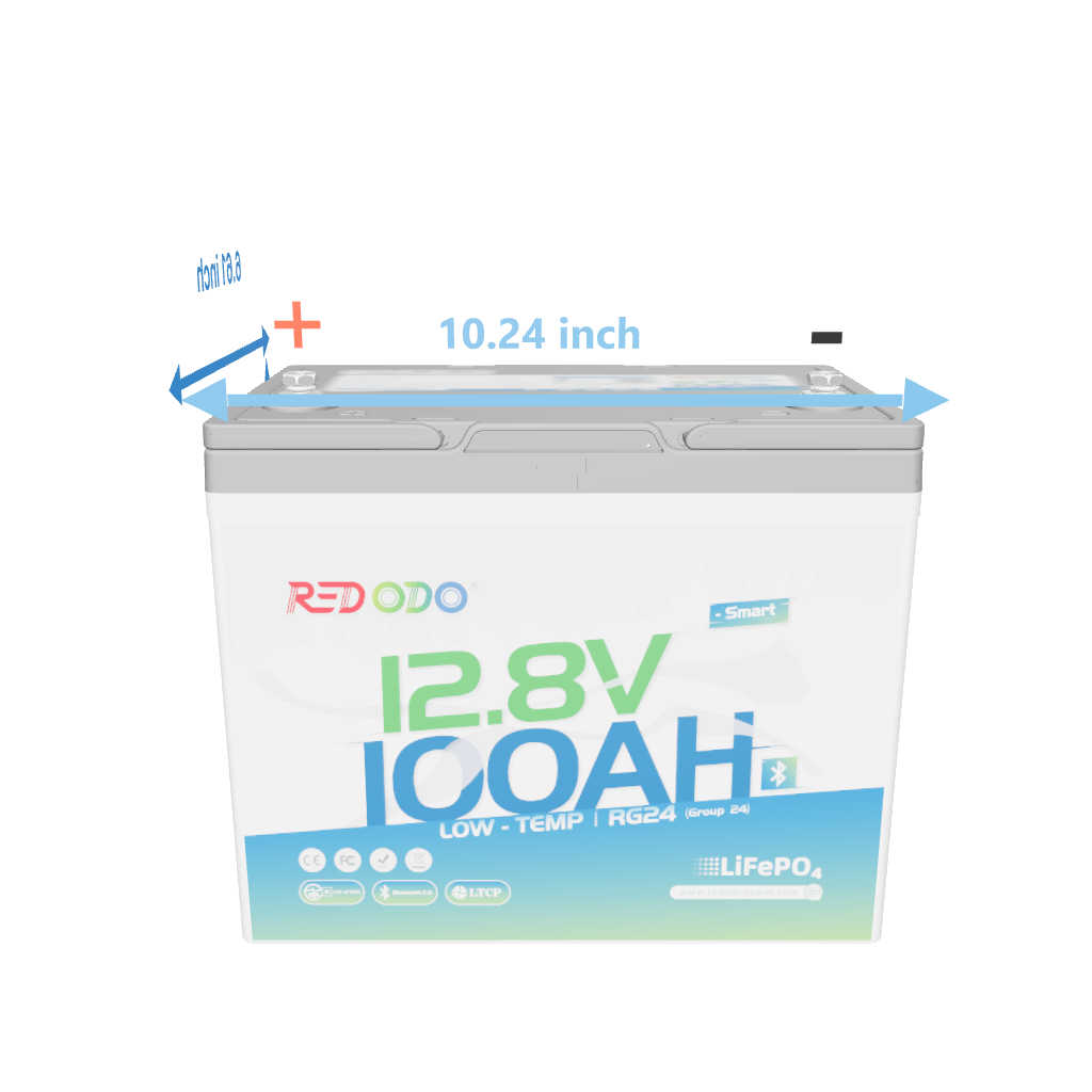 12V 100Ah Group 24 Bluetooth LiFePO4 Battery