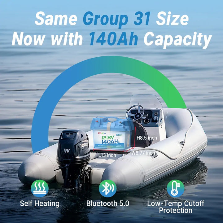 Redodo 12V 140Ah deep cycle & starting Dual Purpose Lithium Battery