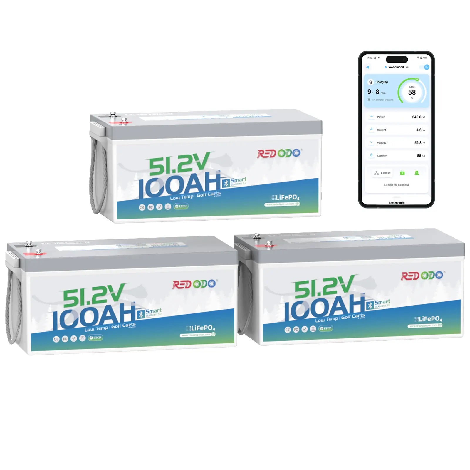 3 pack of 48 volt 100ah golf cart batteries
