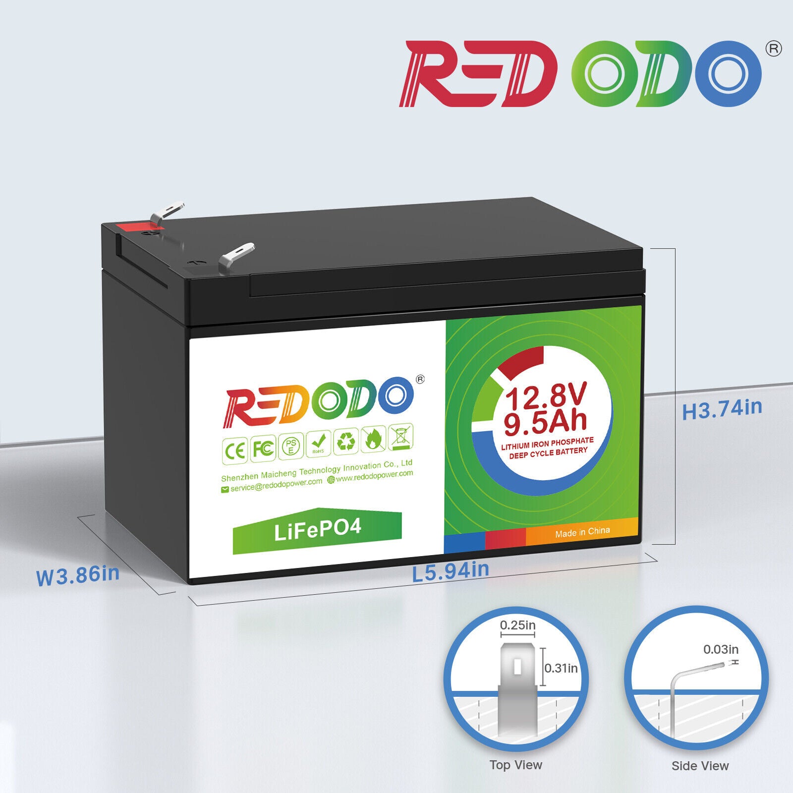 Redodo LiFePO4 12V 200Ah Wiederaufladbare Lithium