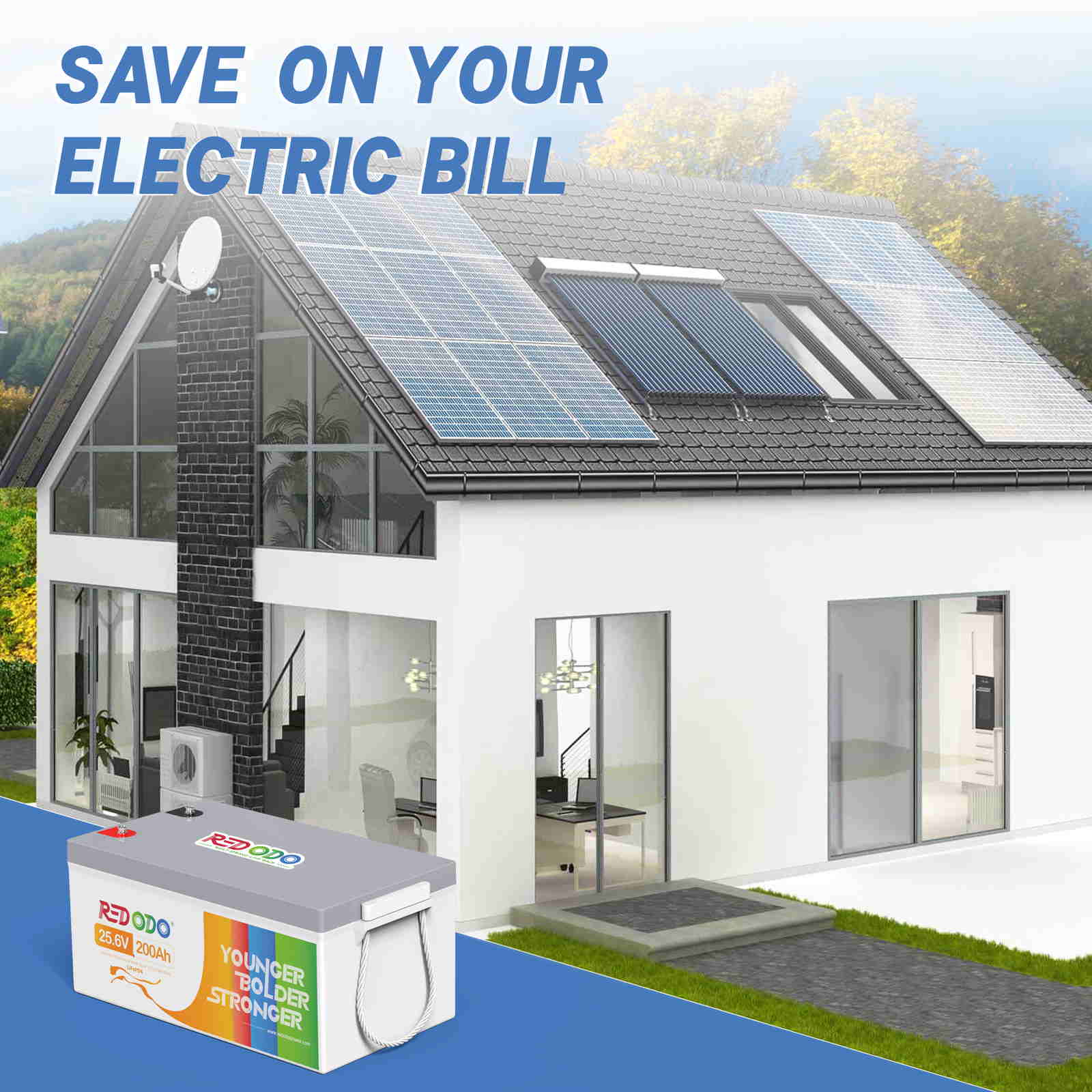 Redodo 24V 200Ah LiFePO4 Battery | 5.12kWh & 5.12kW Redodo Power